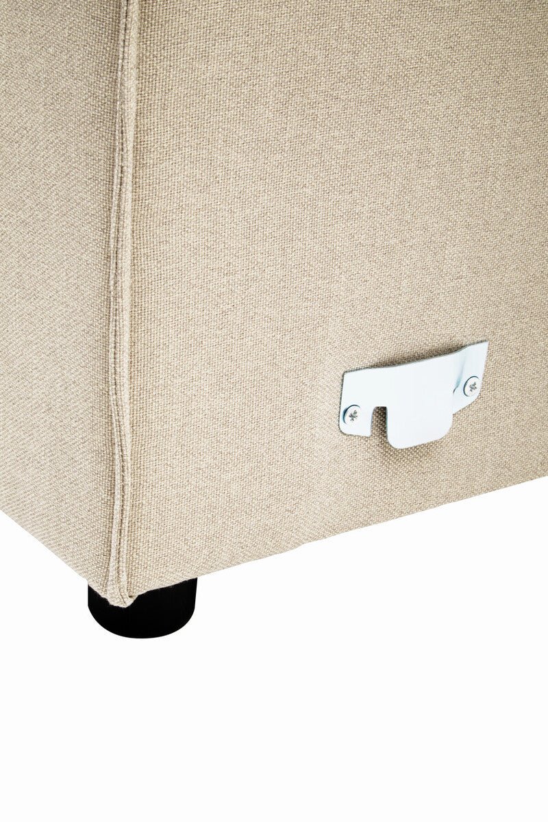 Toulouse Cream Fabric Armless Sofa. - Image 26