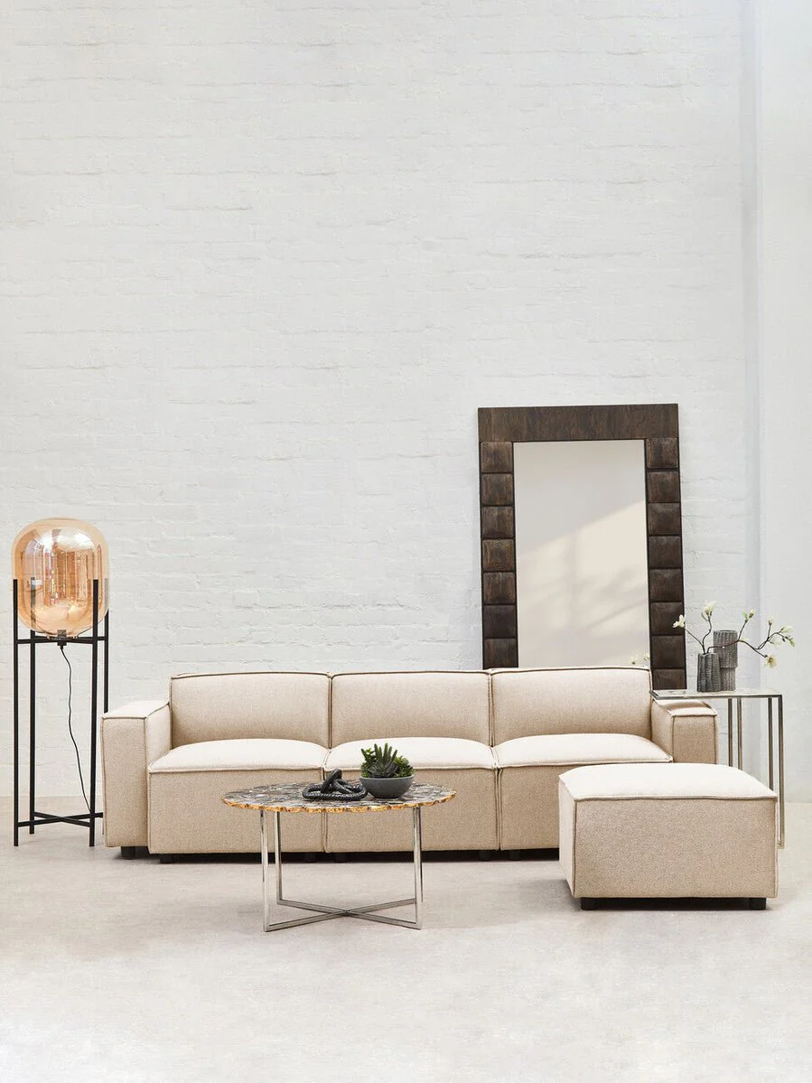 Toulouse Cream Fabric Sofa Ottoman - Image 16