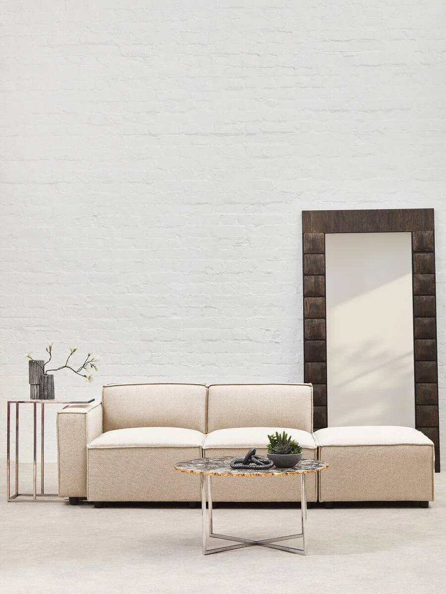 Toulouse Cream Fabric Sofa Ottoman - Image 6