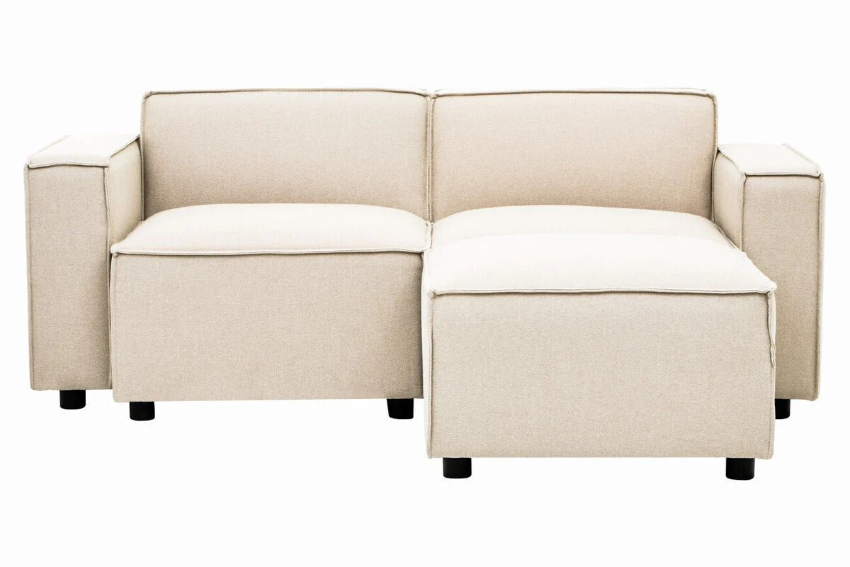 Toulouse Cream Fabric Sofa Ottoman - Image 8