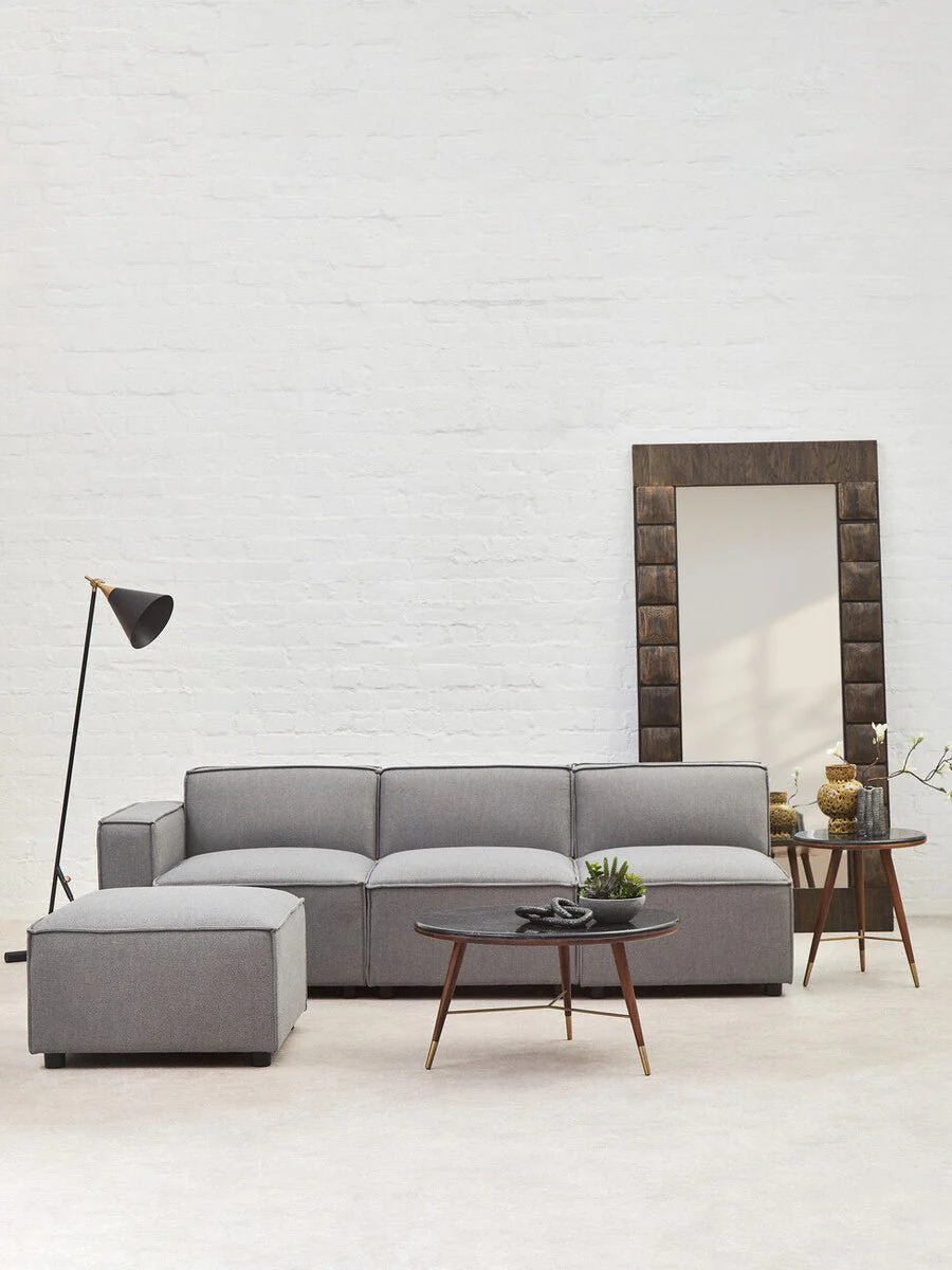 Toulouse Grey Fabric Sofa Ottoman - Image 10