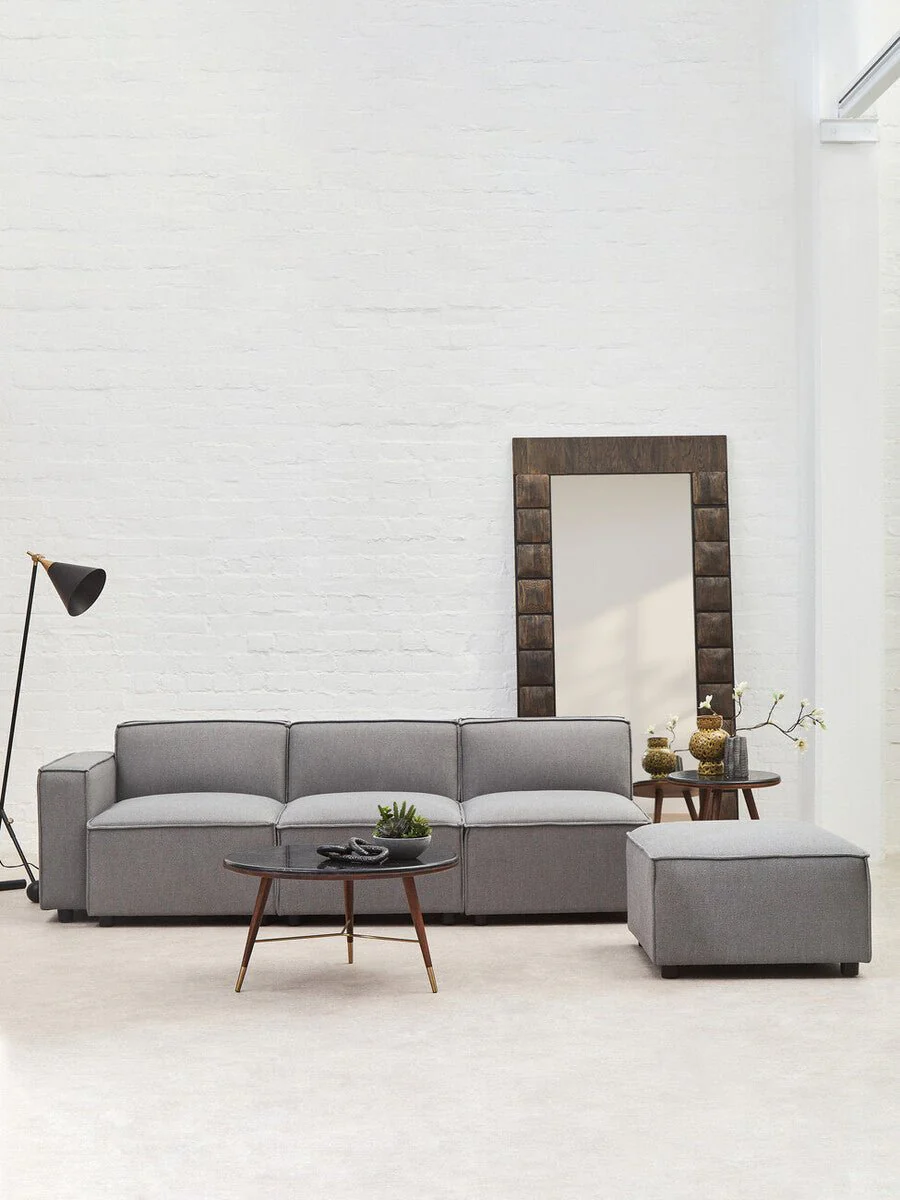 Toulouse Grey Fabric Sofa Ottoman - Image 11