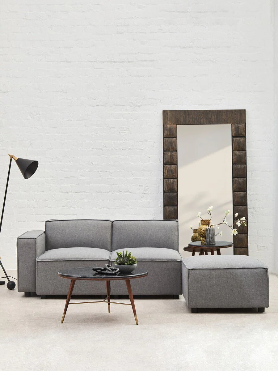 Toulouse Grey Fabric Sofa Ottoman - Image 13