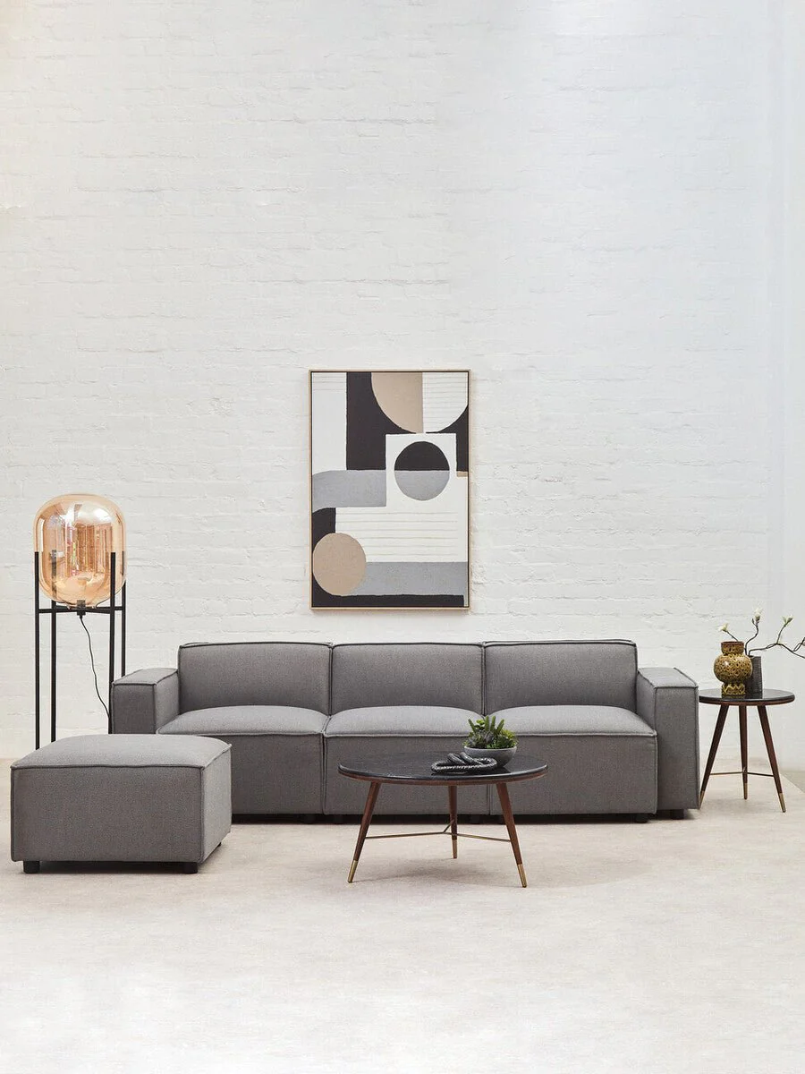 Toulouse Grey Fabric Sofa Ottoman - Image 15