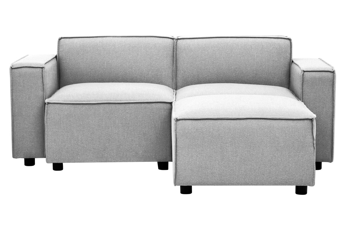 Toulouse Grey Fabric Sofa Ottoman - Image 4