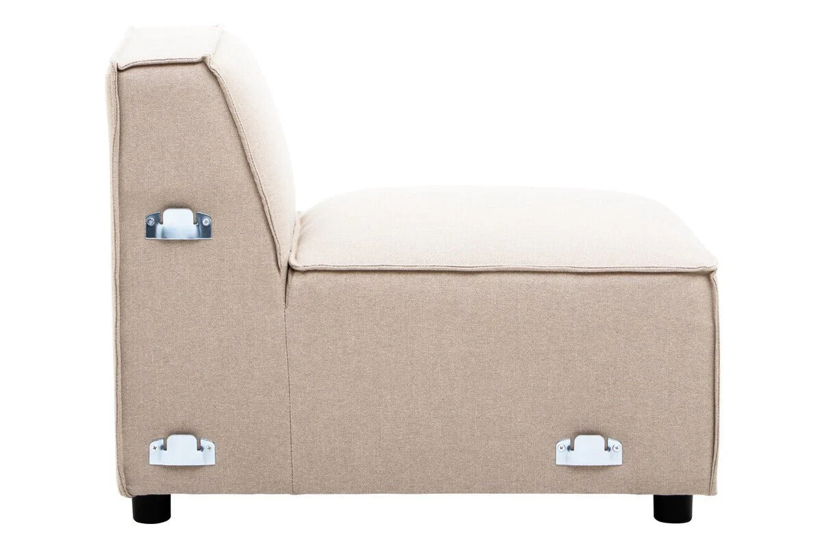 Toulouse Natural Fabric Armless Sofa - Image 6
