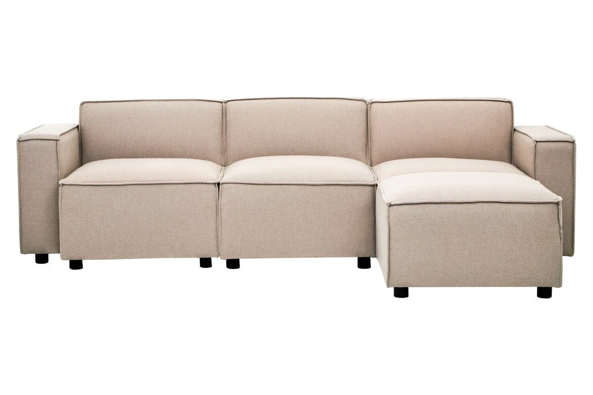 Toulouse Natural Fabric Armless Sofa - Image 8