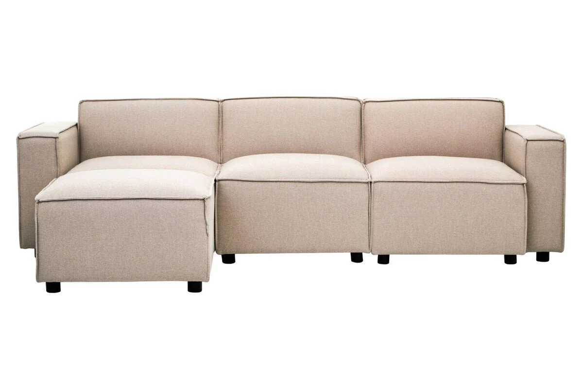 Toulouse Natural Fabric Armless Sofa - Image 9