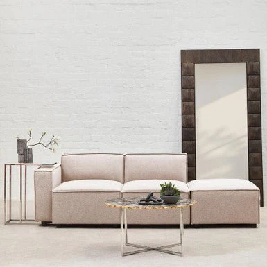 Toulouse Natural Fabric Sofa Ottoman - Image 3