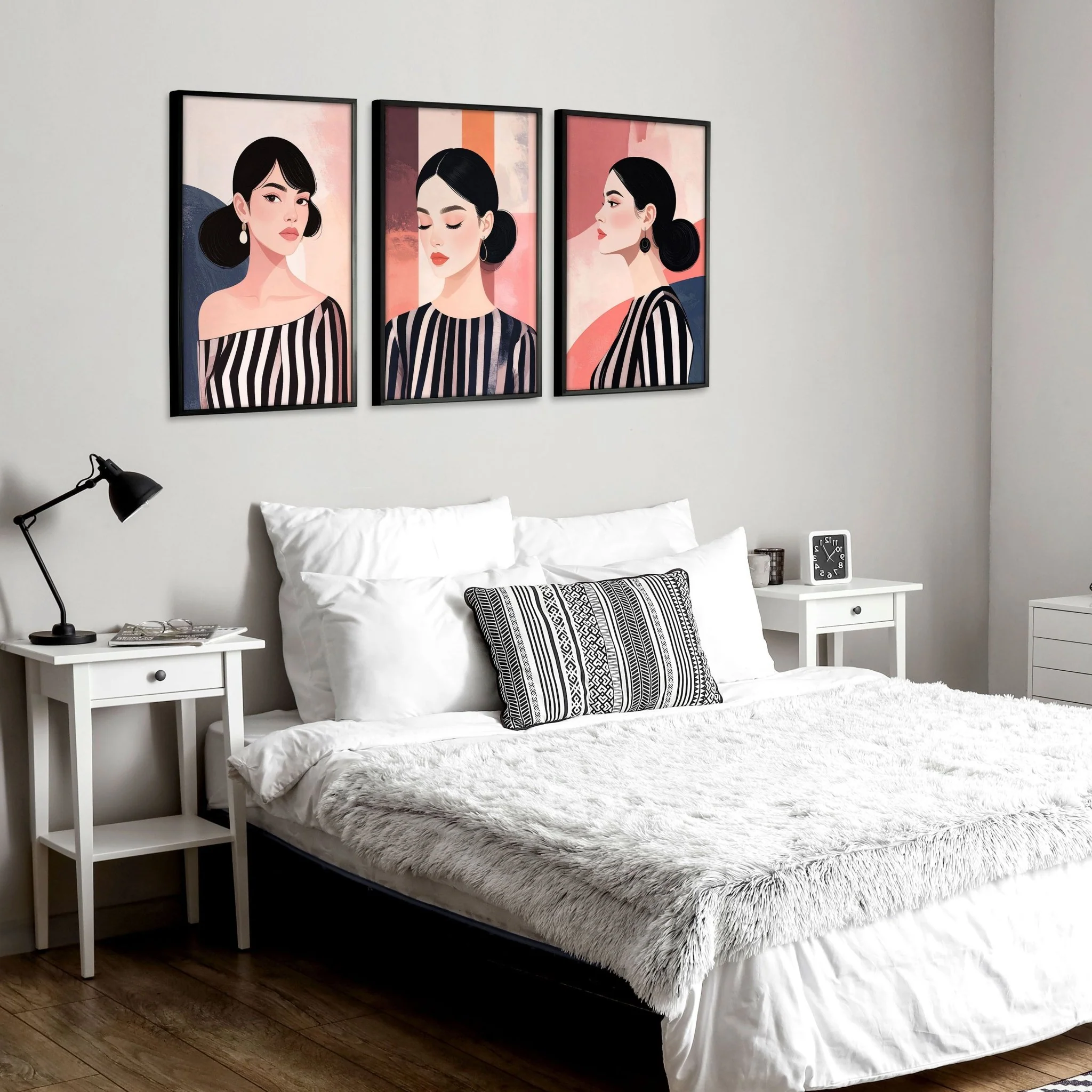 Trendy Wall Art For Bedroom | Set of 3 Bohemian Women Prints - Image 3