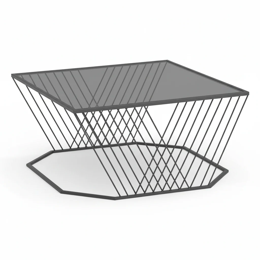 Trento Coffee Table With Grey Glass Top