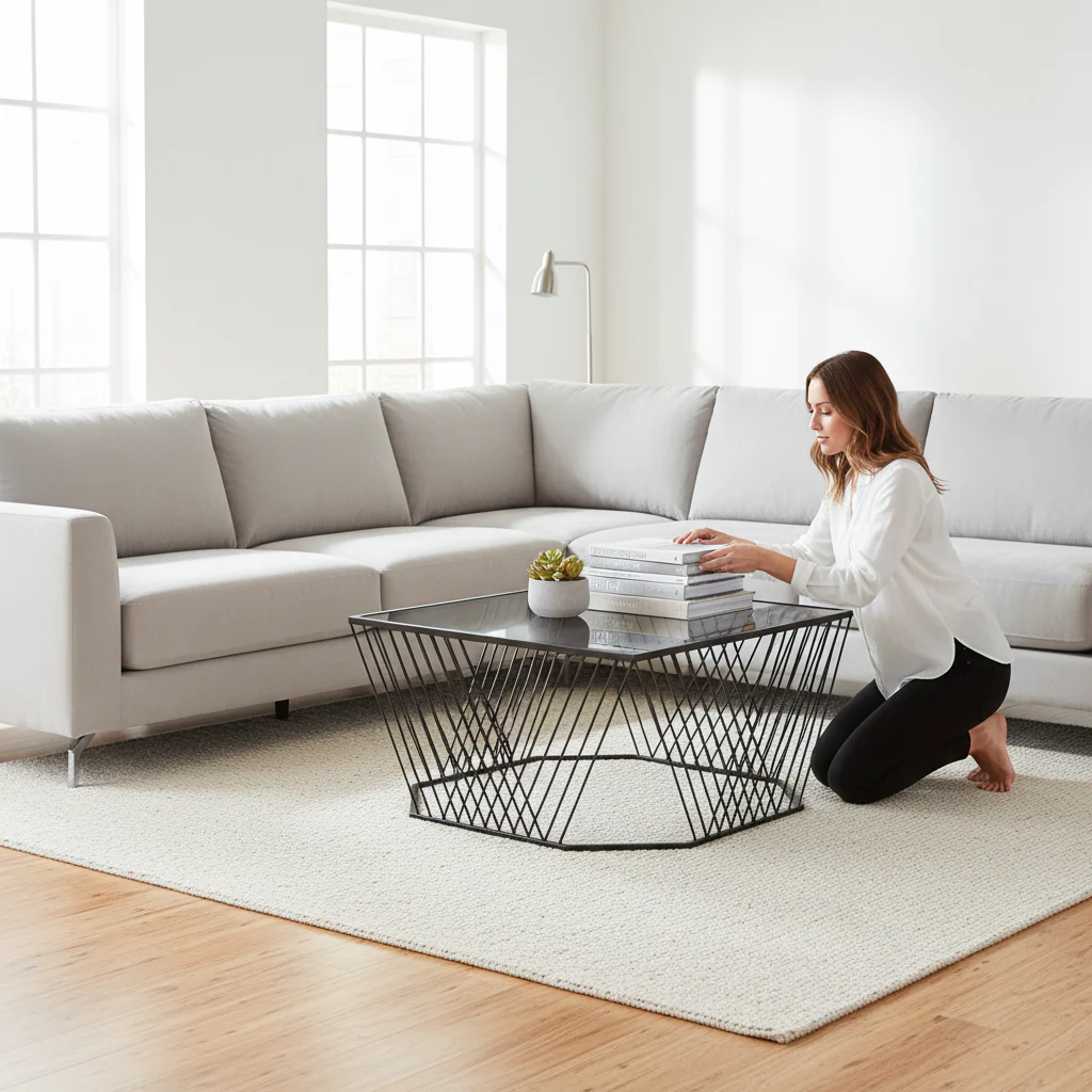 Trento Coffee Table With Grey Glass Top - Image 2