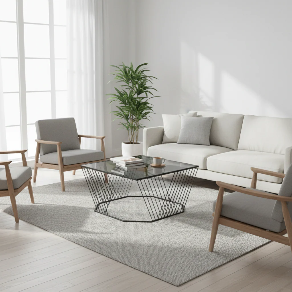 Trento Coffee Table With Grey Glass Top - Image 3