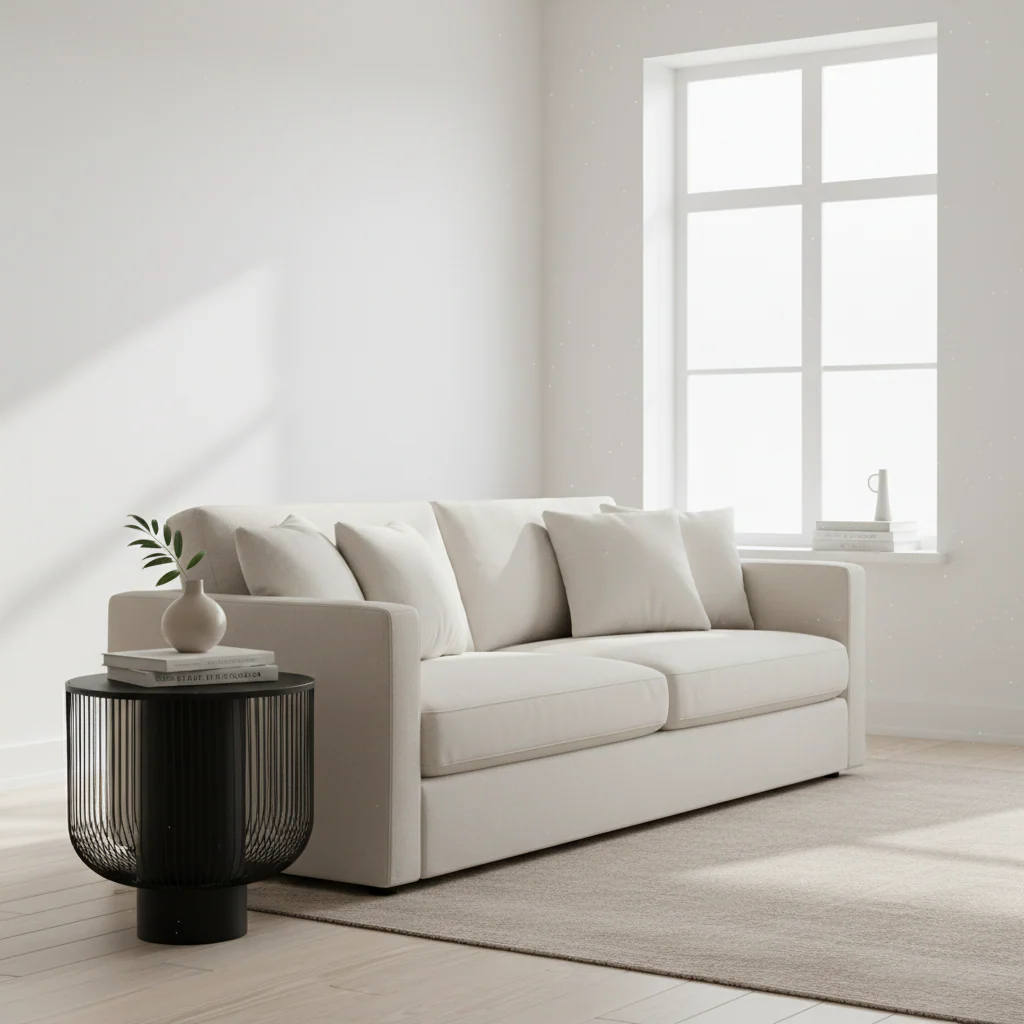 Trento End Table With Black Glass Top - Image 3