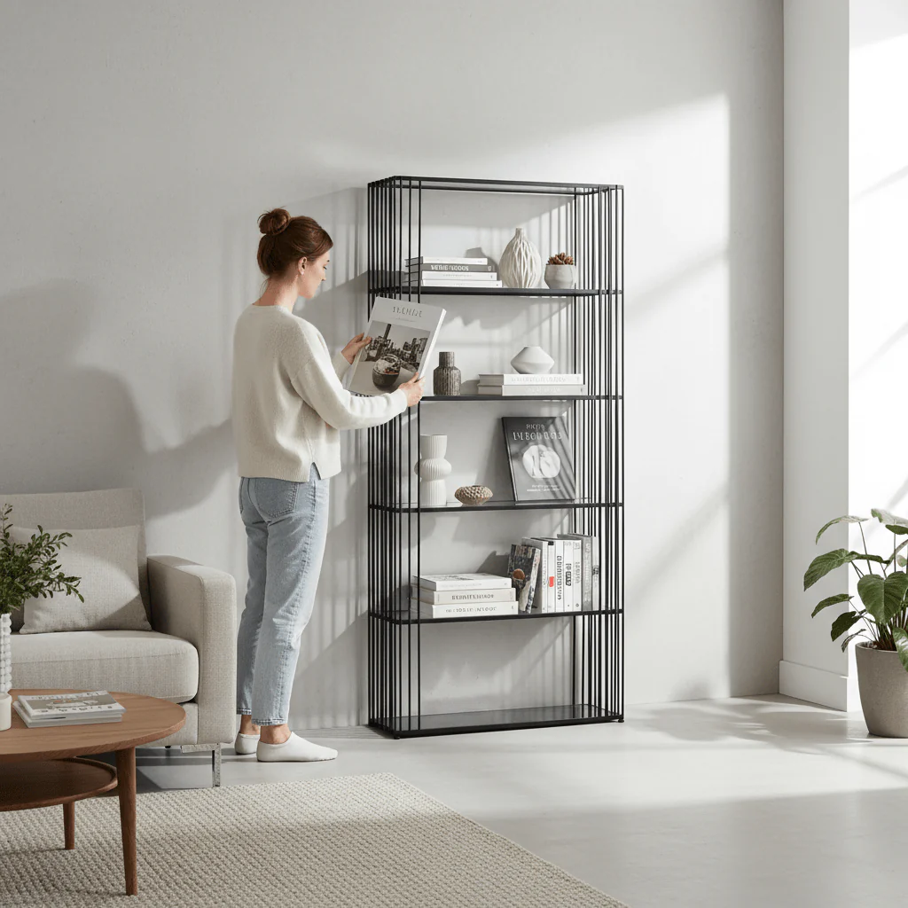Trento Five Tier Black Bookshelf - Image 2
