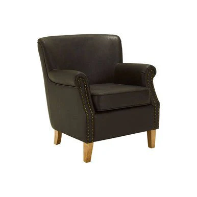 Trinity Brown Leather Effect Armchair - Image 5