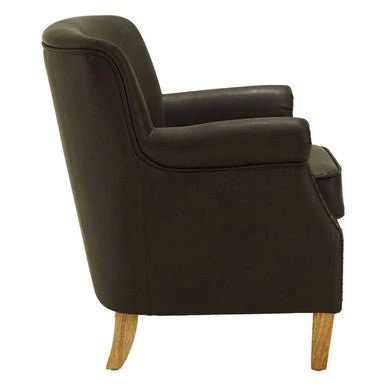 Trinity Brown Leather Effect Armchair - Image 6