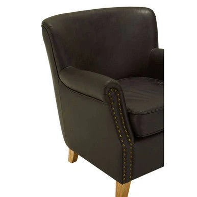 Trinity Brown Leather Effect Armchair - Image 8