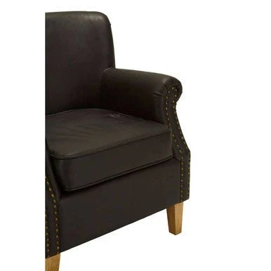 Trinity Brown Leather Effect Armchair - Image 9