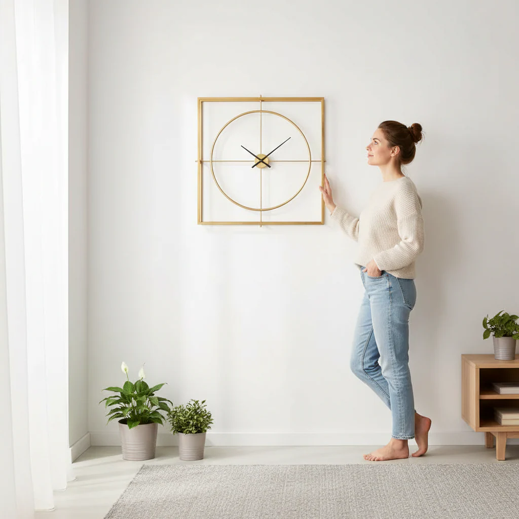 Trinity Gold Finish Metal Wall Clock - Image 2