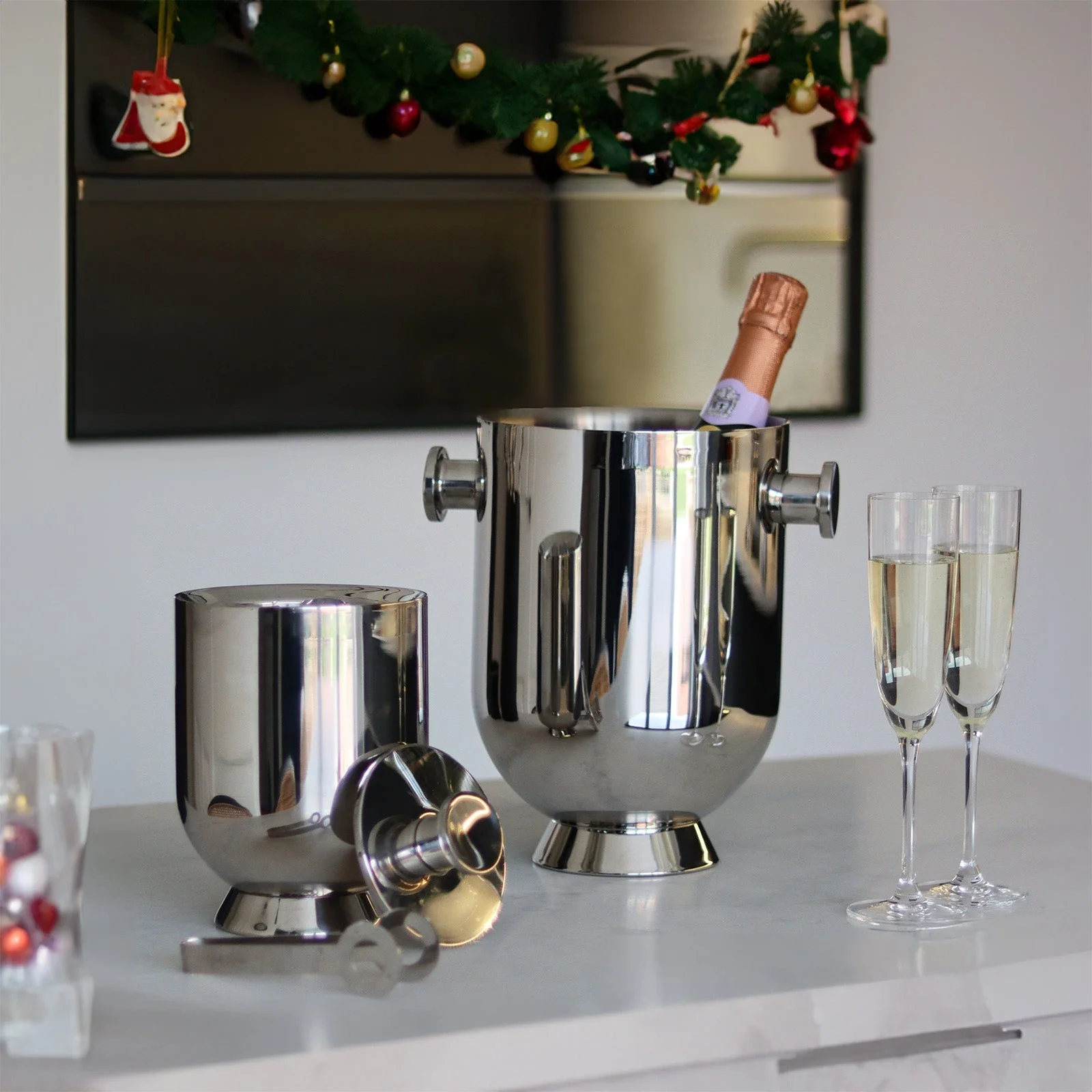 Trombone Ice Bucket & Tongs - Image 5