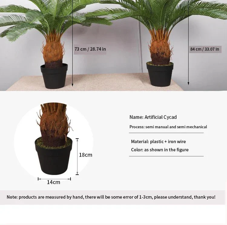 Tropical artificial palm tree, large palm branch, palm leaf, potted plant, family living room, office, hotel decoration - Image 10