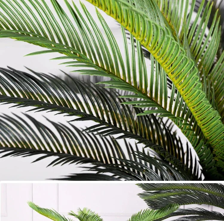 Tropical artificial palm tree, large palm branch, palm leaf, potted plant, family living room, office, hotel decoration - Image 13
