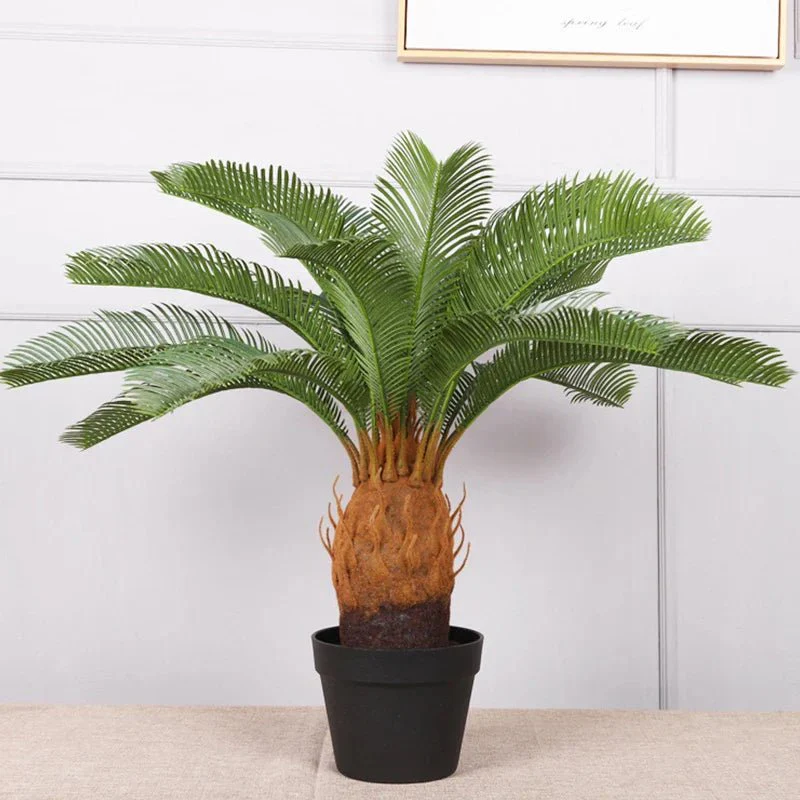 Tropical artificial palm tree, large palm branch, palm leaf, potted plant, family living room, office, hotel decoration - Image 2