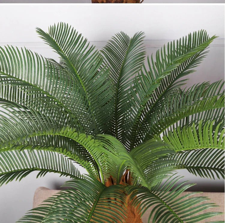 Tropical artificial palm tree, large palm branch, palm leaf, potted plant, family living room, office, hotel decoration - Image 32
