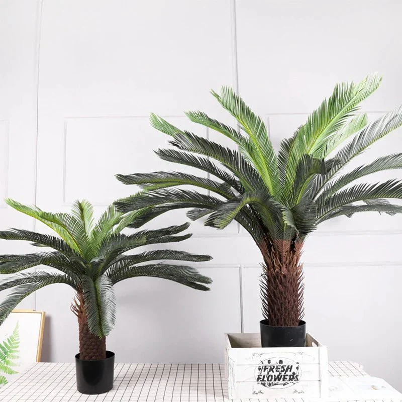Tropical artificial palm tree, large palm branch, palm leaf, potted plant, family living room, office, hotel decoration - Image 4