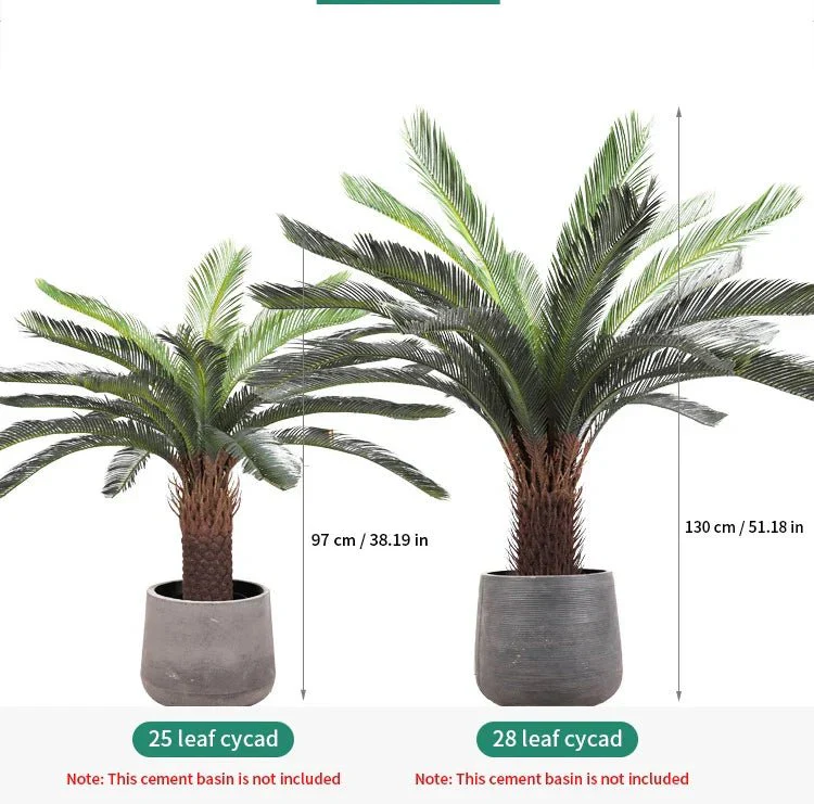 Tropical artificial palm tree, large palm branch, palm leaf, potted plant, family living room, office, hotel decoration - Image 8