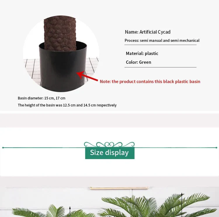 Tropical artificial palm tree, large palm branch, palm leaf, potted plant, family living room, office, hotel decoration - Image 9