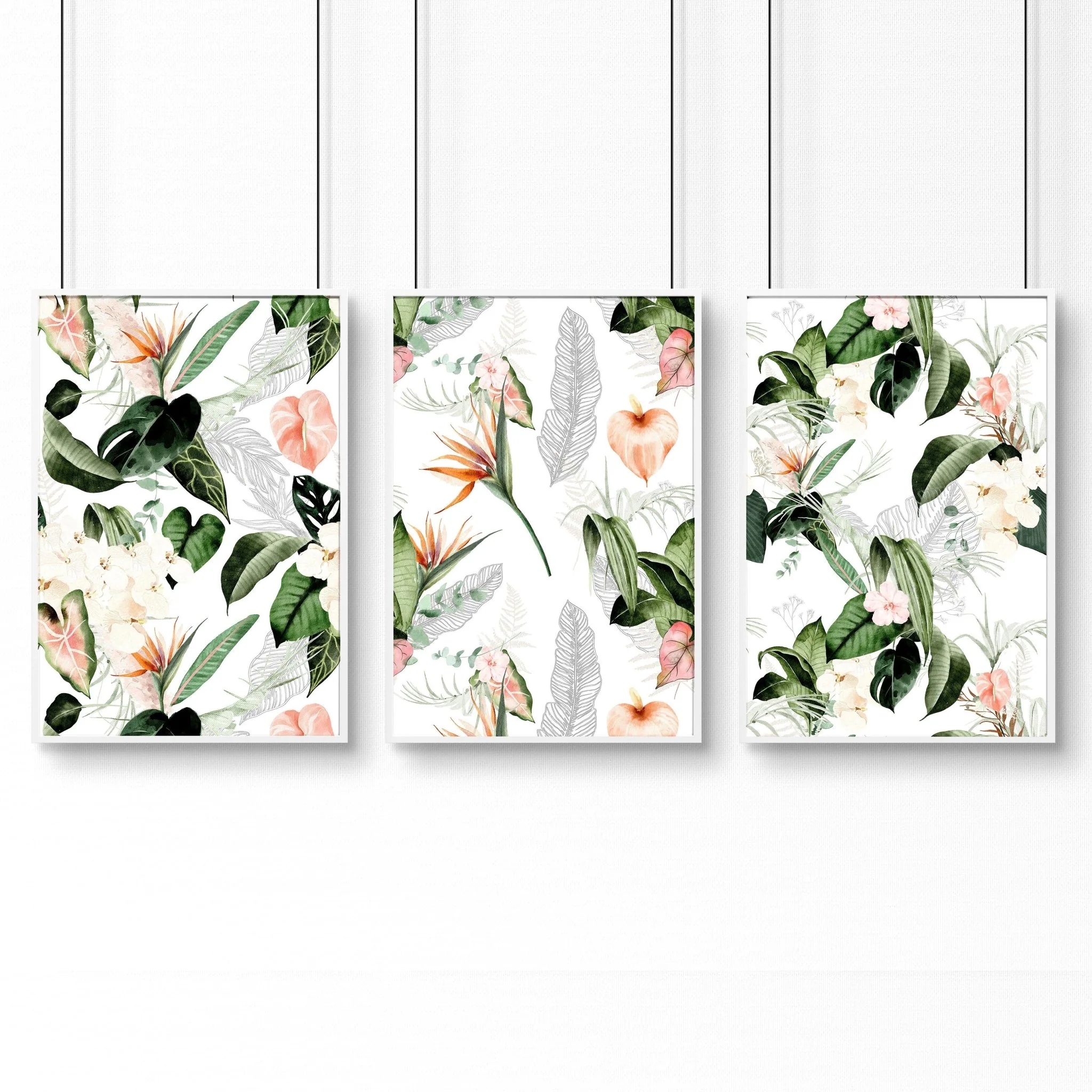 Bathroom wall decorations | set of 3 Tropical wall art - Image 8