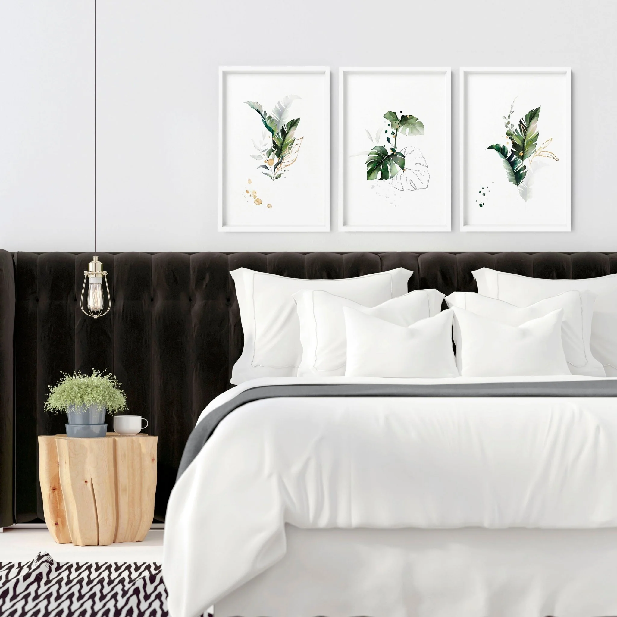 Tropical bedroom decor | set of 3 wall art prints - Image 5