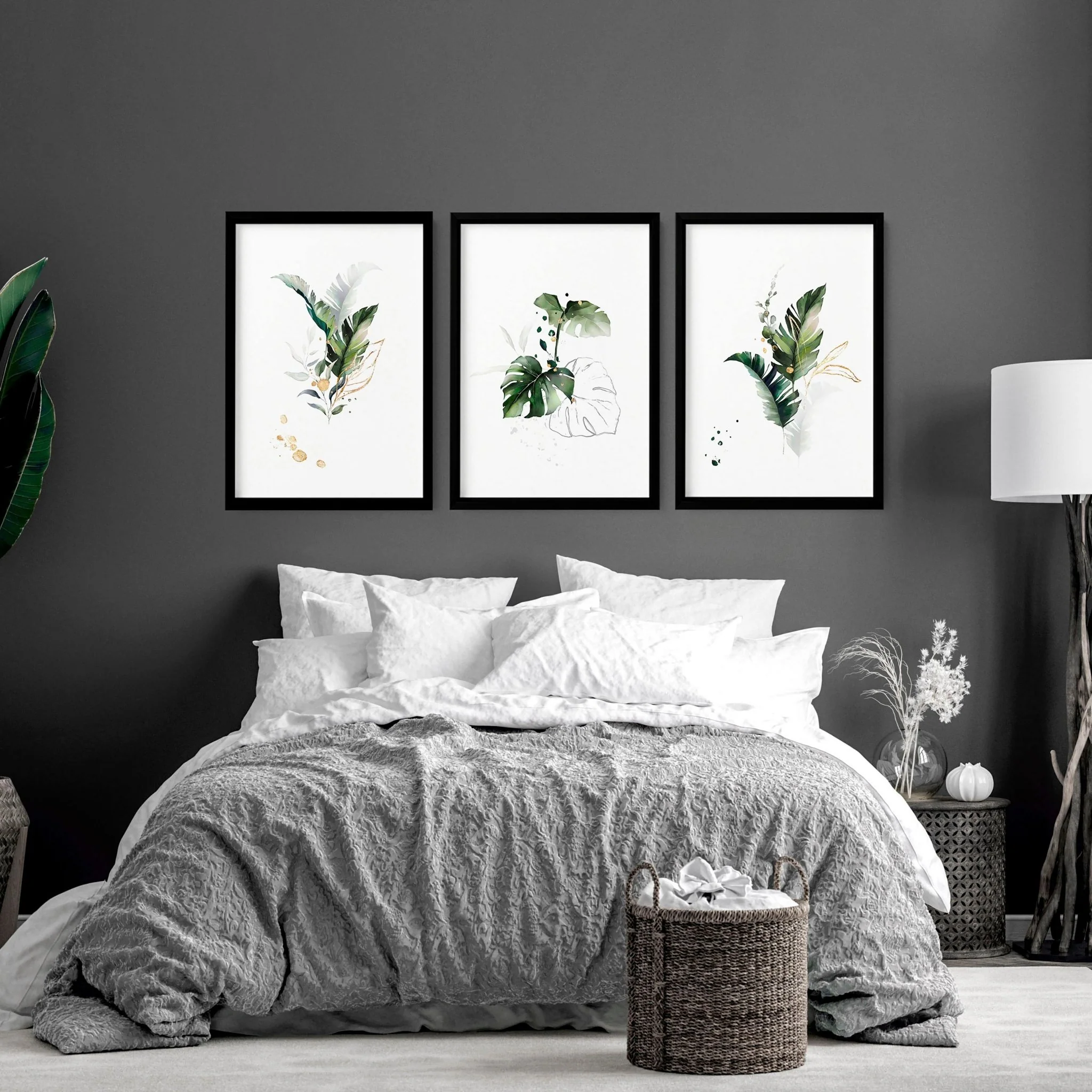 Tropical bedroom decor | set of 3 wall art prints - Image 9