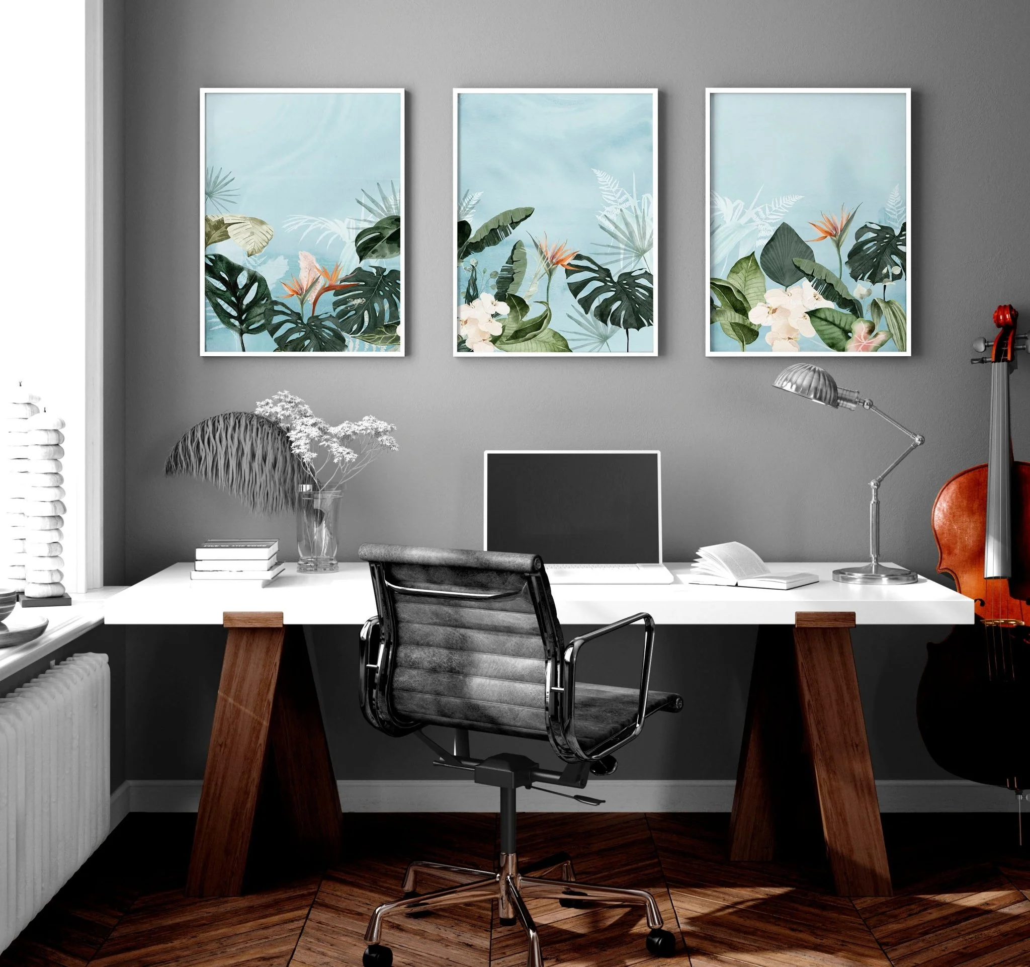 Home office art | set of 3 Tropical wall art prints - Image 2