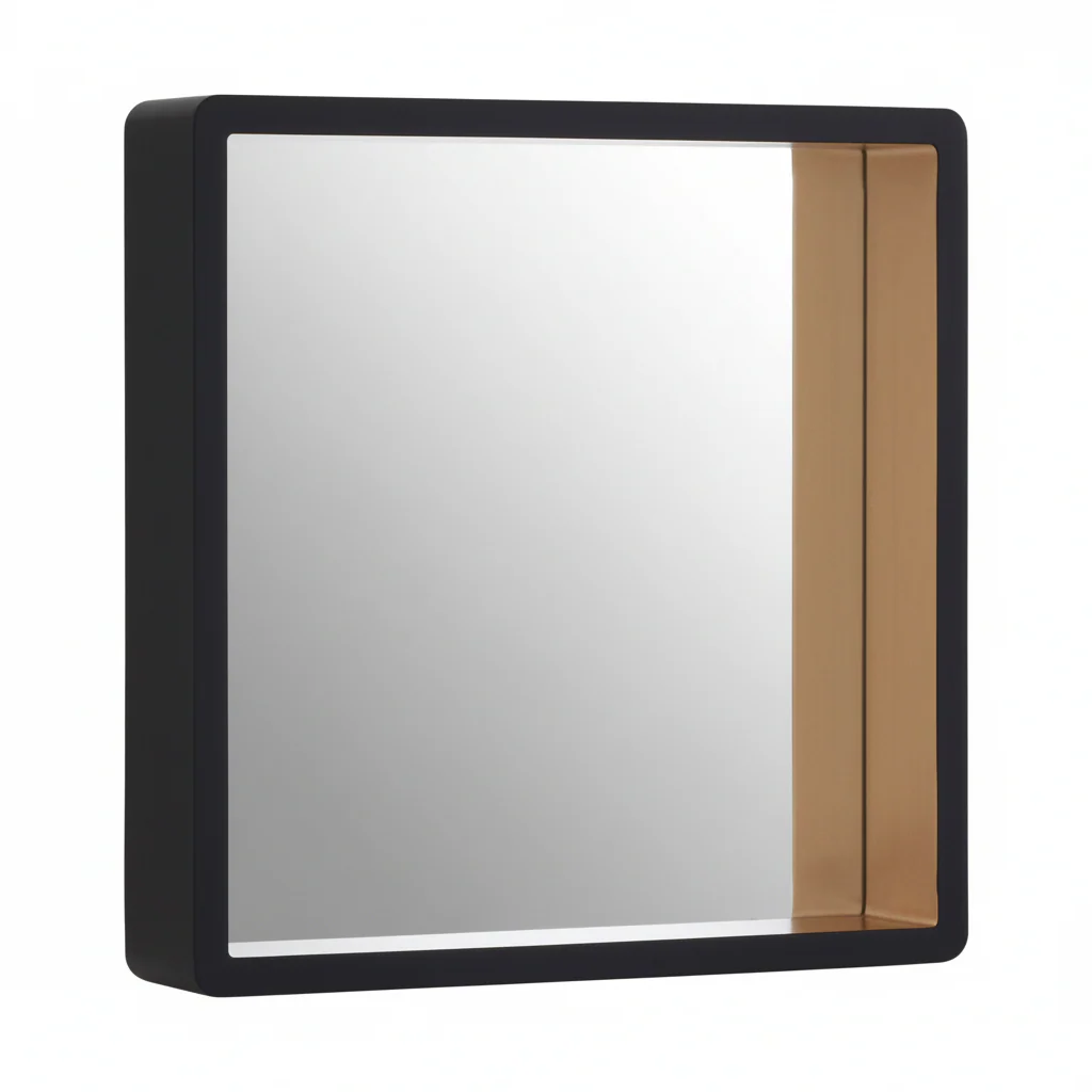 Trosa Large Black Wall Mirror With Gold Edge