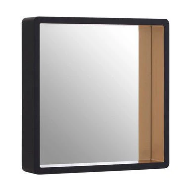 Trosa Large Black Wall Mirror With Gold Edge - Image 4