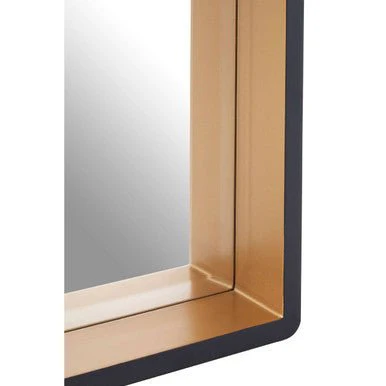 Trosa Large Black Wall Mirror With Gold Edge - Image 7