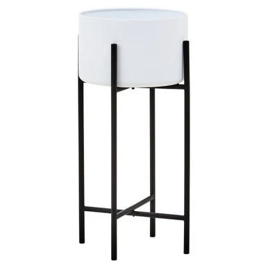 Trosa Large White And Black Floor Standing Planter - Image 5