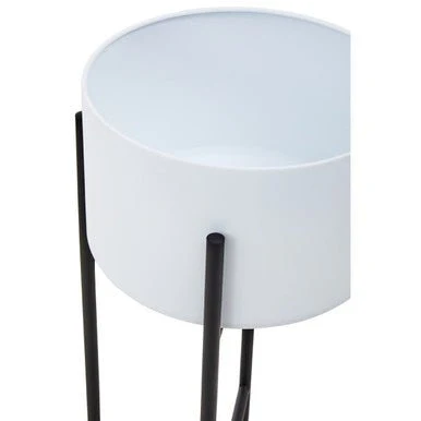 Trosa Large White And Black Floor Standing Planter - Image 8