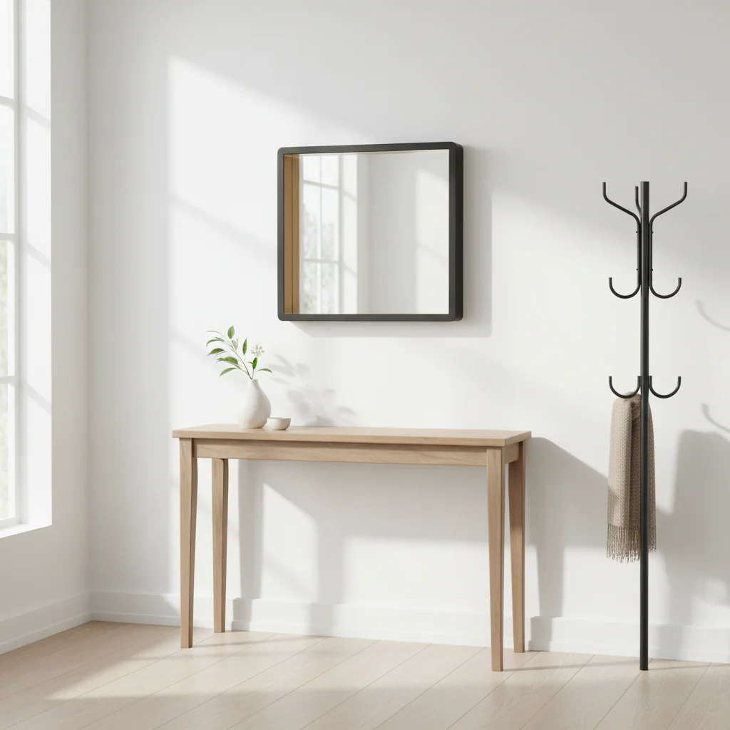 Trosa Medium Black Wall Mirror With Gold Edge - Image 3