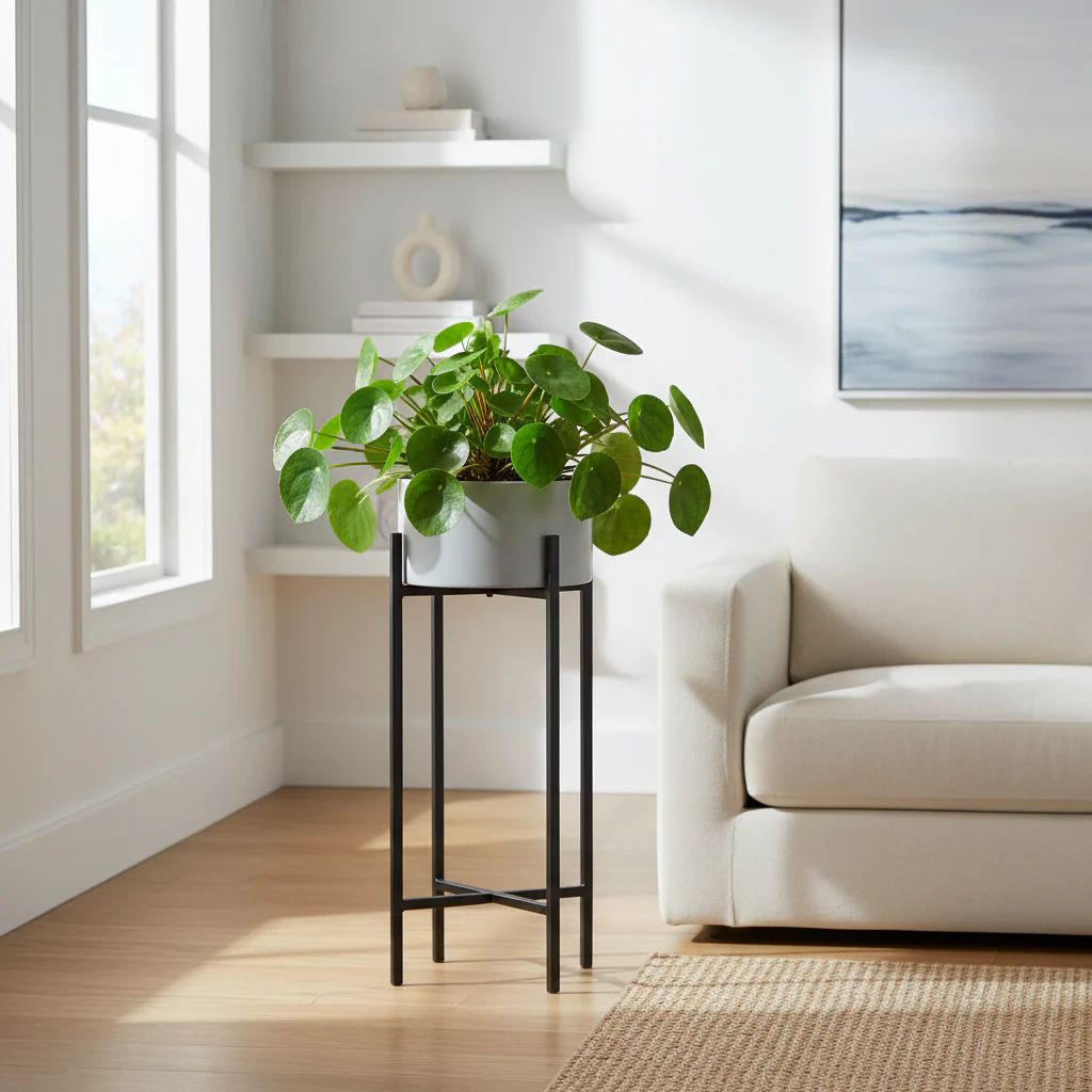 Trosa Small Grey And Black Floor Standing Planter - Image 4
