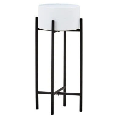 Trosa Small White And Black Floor Standing Planter - Image 5