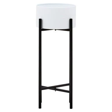 Trosa Small White And Black Floor Standing Planter - Image 9