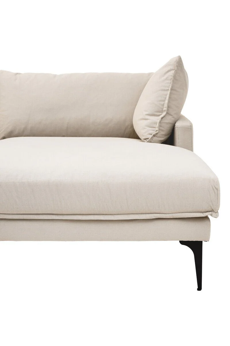 Troyes Cream Three Seat Right Chaise Sofa - Image 12