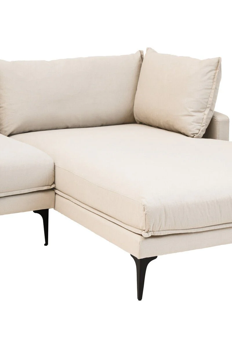 Troyes Cream Three Seat Right Chaise Sofa - Image 13
