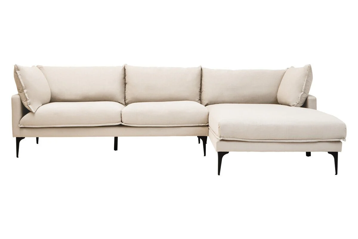 Troyes Cream Three Seat Right Chaise Sofa - Image 19