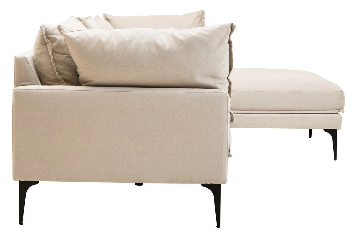 Troyes Cream Three Seat Right Chaise Sofa - Image 9