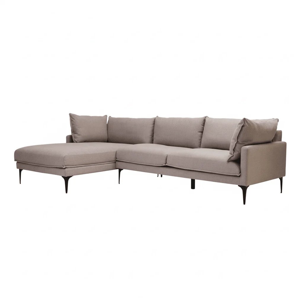 Troyes Grey Three Seat Left Chaise Sofa - Image 4